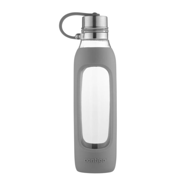 Contigo 20 oz Glass Bottle with Loop, Gray